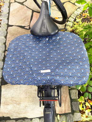 Fahrradkorbhaube Pfau blau